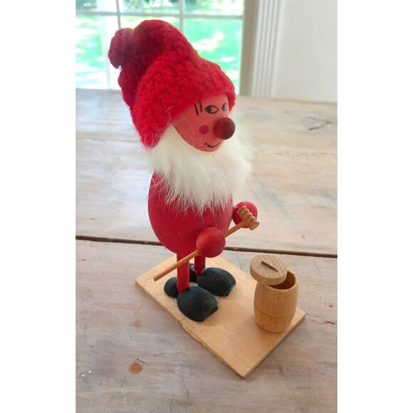Vtg Swedish Nisse Tomte Santa with barrel Gnome Christmas Figurine Ljungstroms - Picture 2 of 7